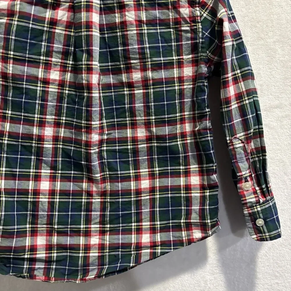 Polo Ralph Lauren Toddler Boy Plaid Button Down Natural Stretch Shirt 3/3T